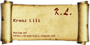 Kresz Lili névjegykártya