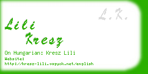 lili kresz business card